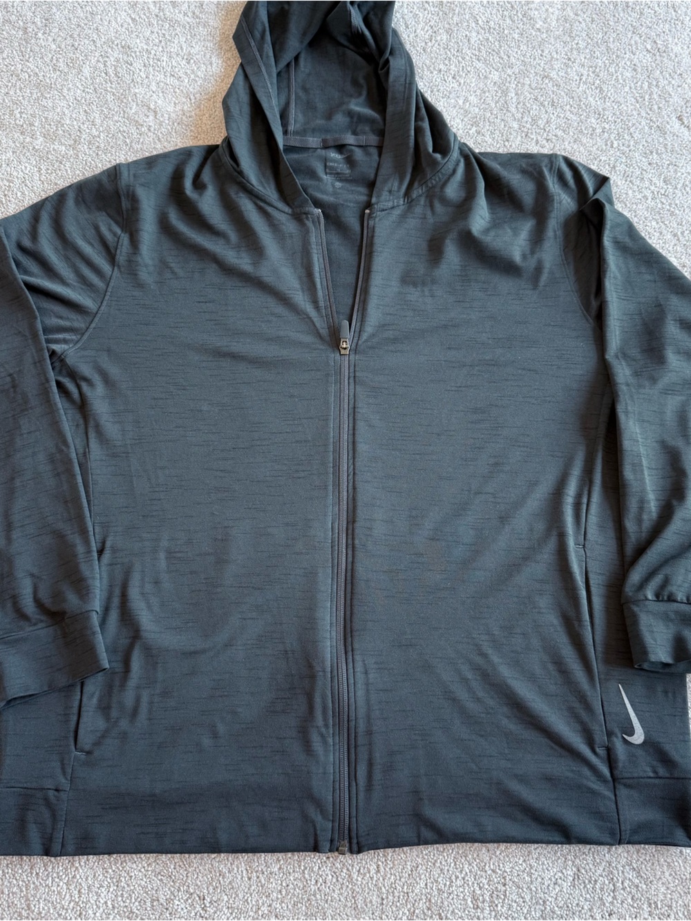 Nike Dri-FIT Full Zip Hooded Athletic Jacket Gray XL - Picture 2 of 9